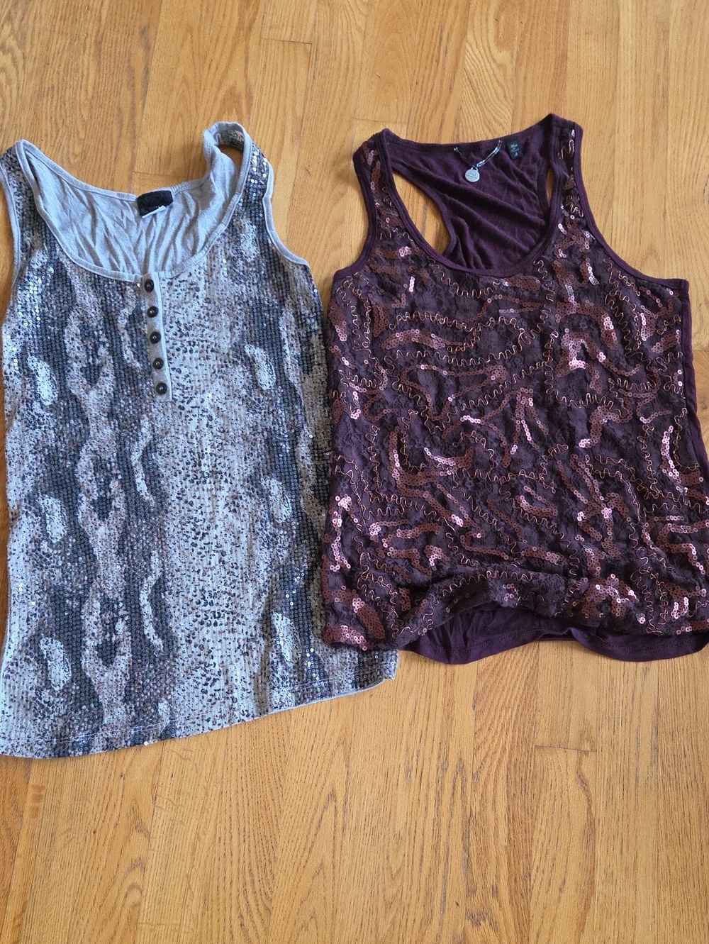 Daytrip Purple Sequin Racerback Tank Top